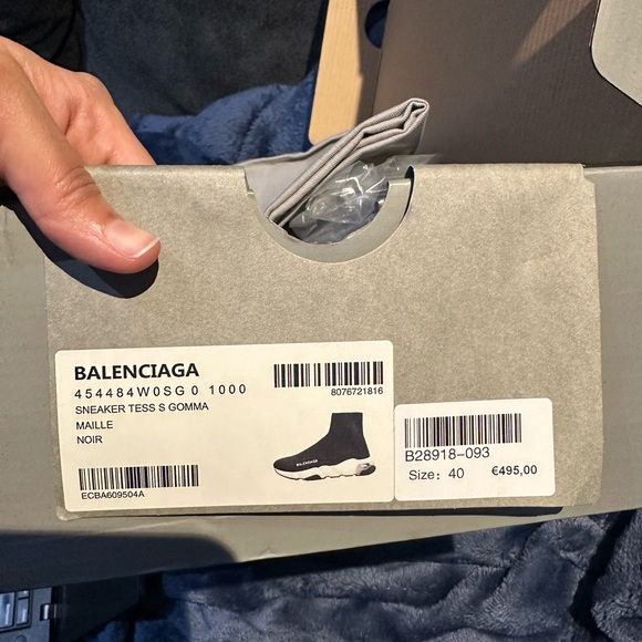 Balenciaga speed trainer black w/ clear soles sneaker size 40EU/7 men - Picture 1 of 10